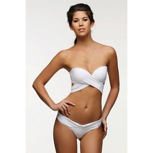 Peixoto Bella Bandeau Bikini Top - White Limited